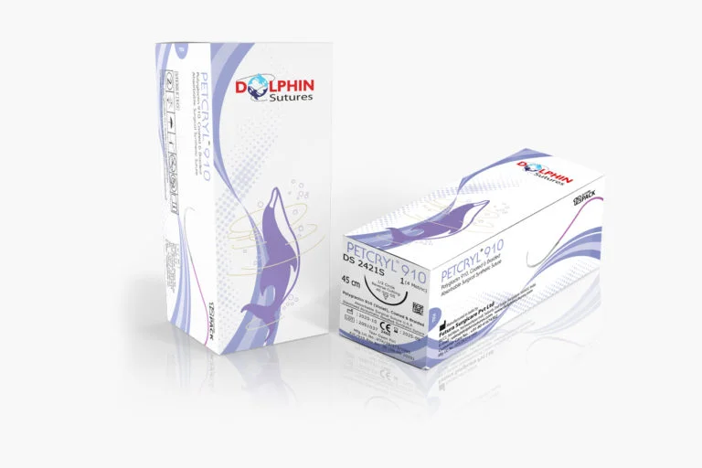 PETCRYL POLYGLYACTIN 910 (VIOLET)  COATED & BRAIDED, 1/2 CIRCLE ROUND BODY 16MM , ABSORBABLE SURGICAL SUTURE USP, 45CM, 5-0