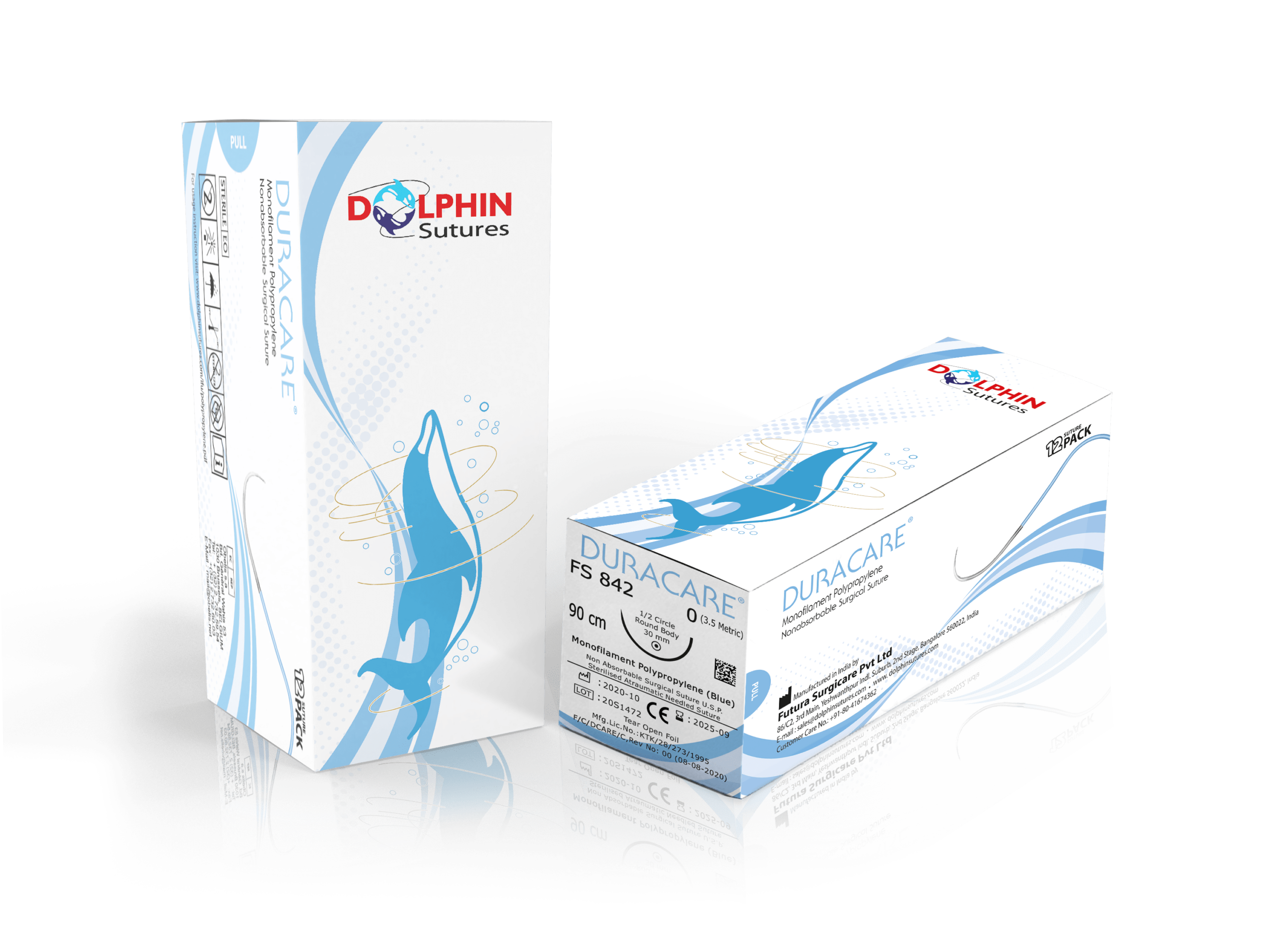 DURACARE MONOFILAMENT POLYPROPYLENE  (BLUE)  3/8 CIRCLE CUTTING 22 MM,  3-0, 80CM NON-ABSORBABLE SURGICAL SUTURE