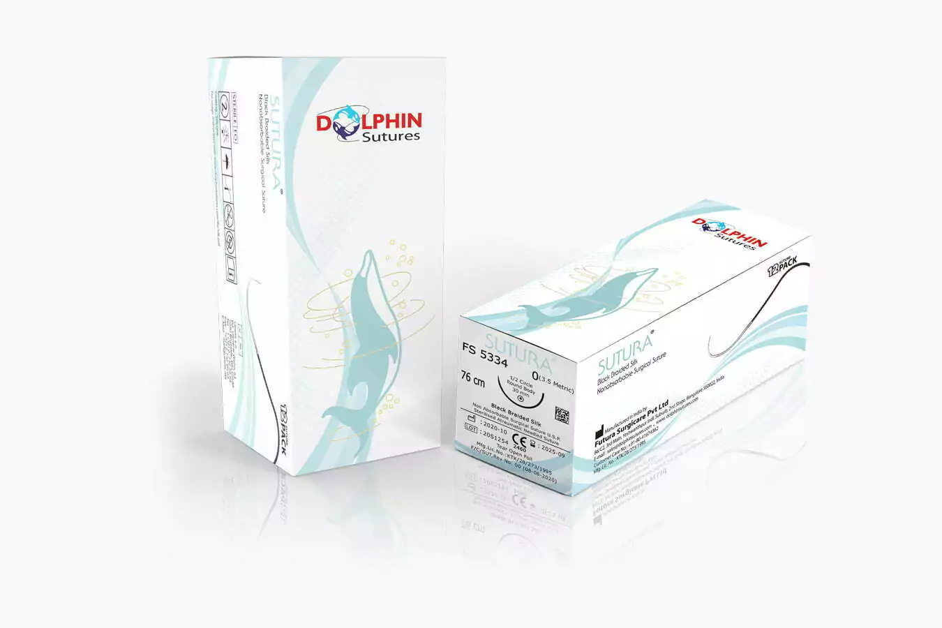 SUTURA BLACK BRAIDED SILK 1/2 CIRCLE ROUND BODY 25MM , 3-0, 76CM  NON-ABSORBABLE SURGICAL SUTURE